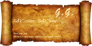 Gácser Gábor névjegykártya
